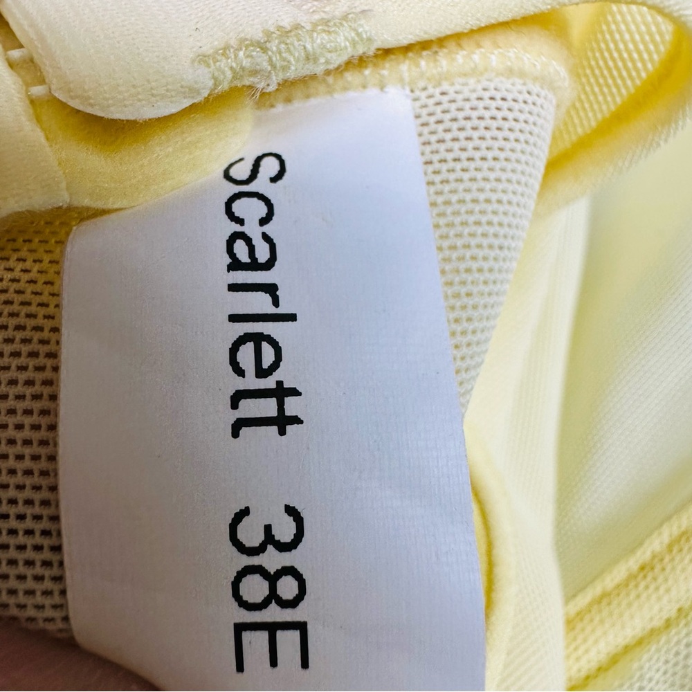 Scarlett Yellow and Black Floral Lace Bustier Bra Size 38E - Picture 11 of 12